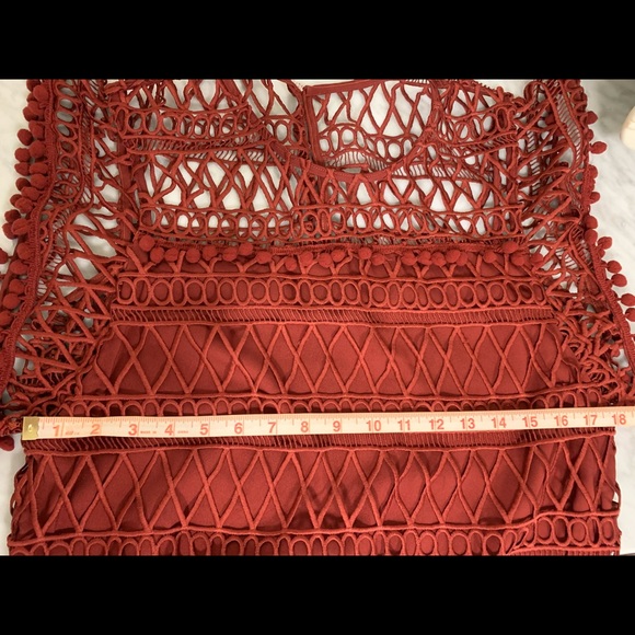 🎉HP🎉Tularosa Lace Pom Pom Sleeve Mini Dress - Picture 6 of 7